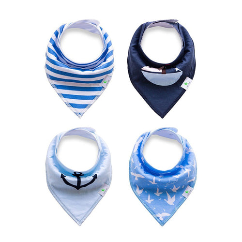 Soft Bandana Drool Bibs in Blue