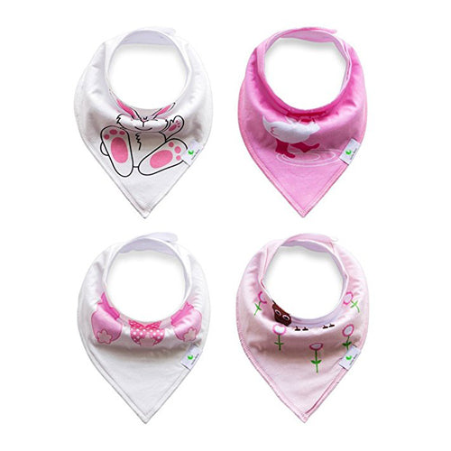 Soft Bandana Drool Bibs in Pink