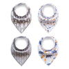 Genio Baby Cute Bandana Drool Bibs,  Absorbent Cotton, Baby Gift Set of 4